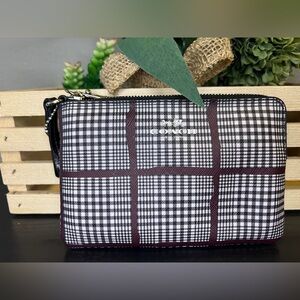 Coach Peyton Glen Plaid Print Wristlet